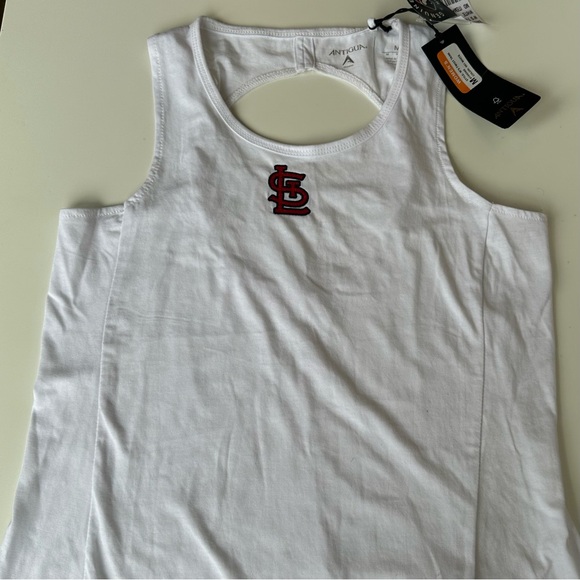 Antigua St Louis Women's White Tank Top with Red Logo - Picture 2 of 5